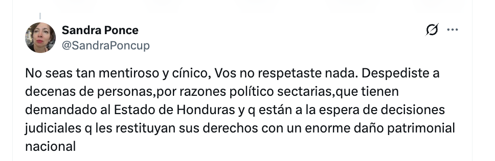 Declaraciones de Sandra Ponce.